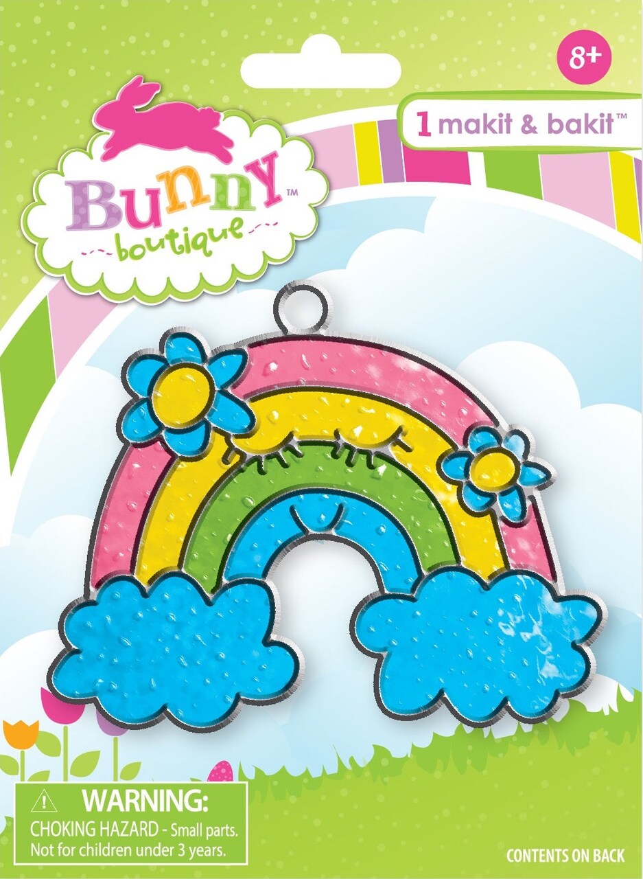 DIY Makit & Bakit Winking Rainbow Stained Glass Suncatcher Kit Kids Craft